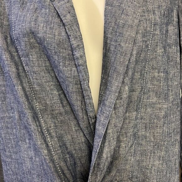 Free People Linen V-Neck Collar Long Sleeve Mini Dress w/ Pockets- Size XS - Picture 10 of 16